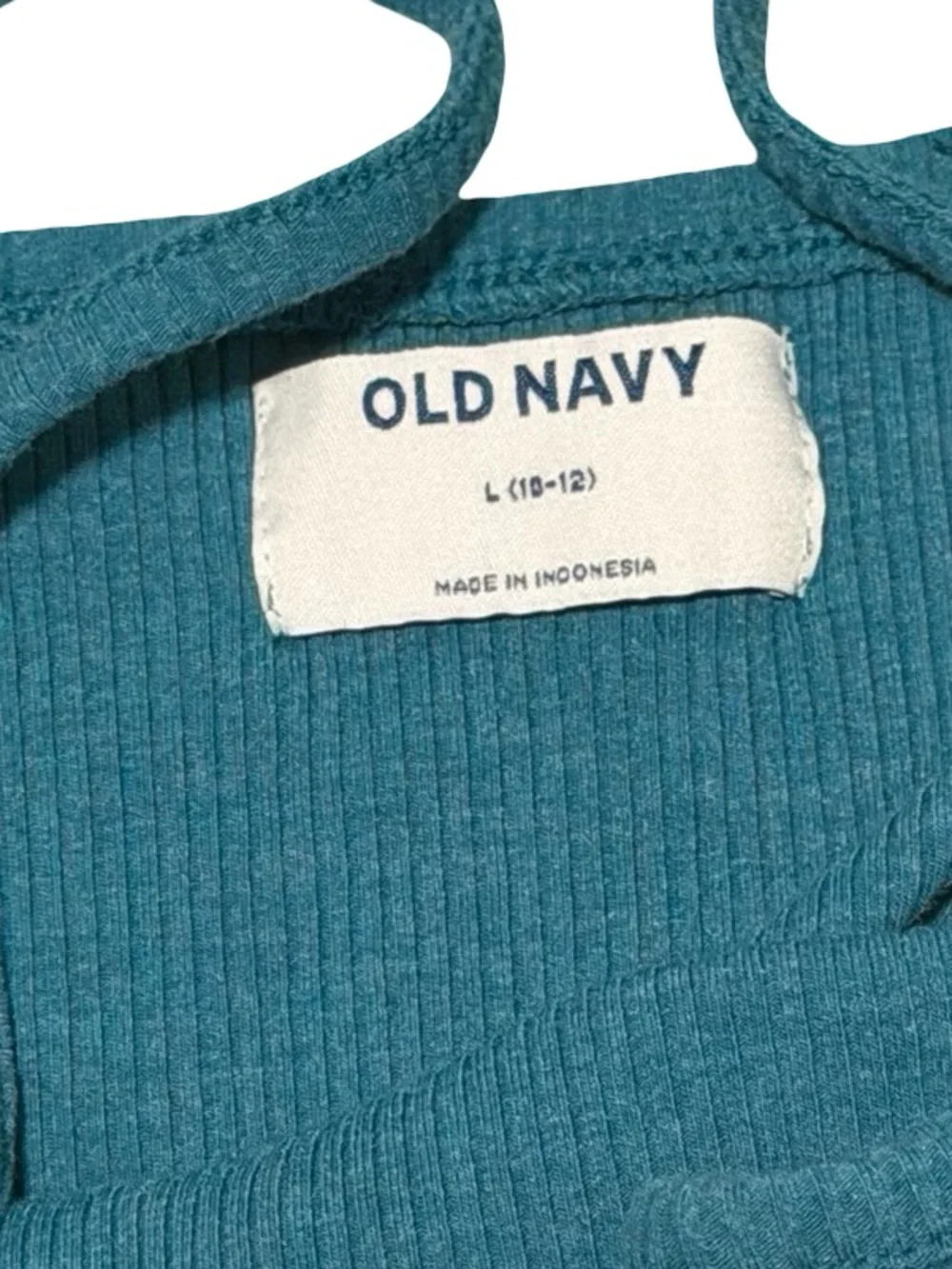 Old Navy Girls Rib-Knit Cami Romper Teal Size L 10-12 Summer Casual
